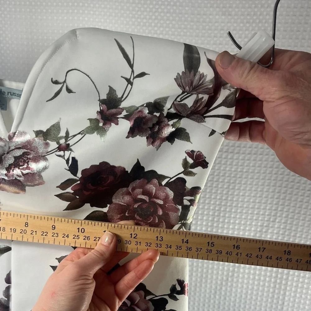 Charlotte Russe White and Black Floral Strapless Dress- size L - Picture 6 of 9